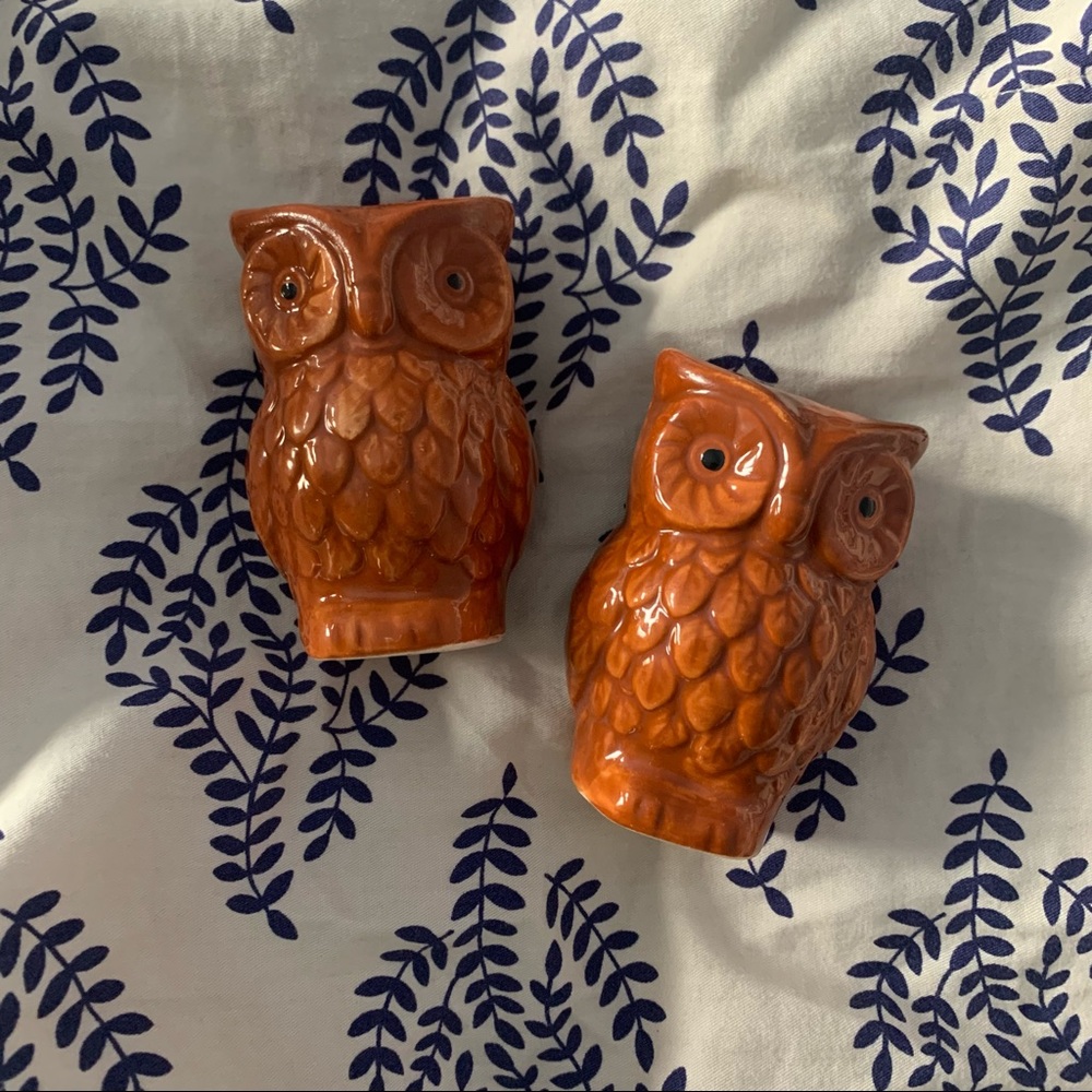 retro pair of vintage owl salt & pepper shakers ✨ - Picture 8 of 8